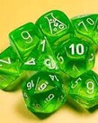 Chessex Chessex Lab Dice Translucent Rad Green With White (7) Set