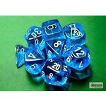 Chessex Chessex Lab Dice Translucent Tropical Blue With White (7) Set