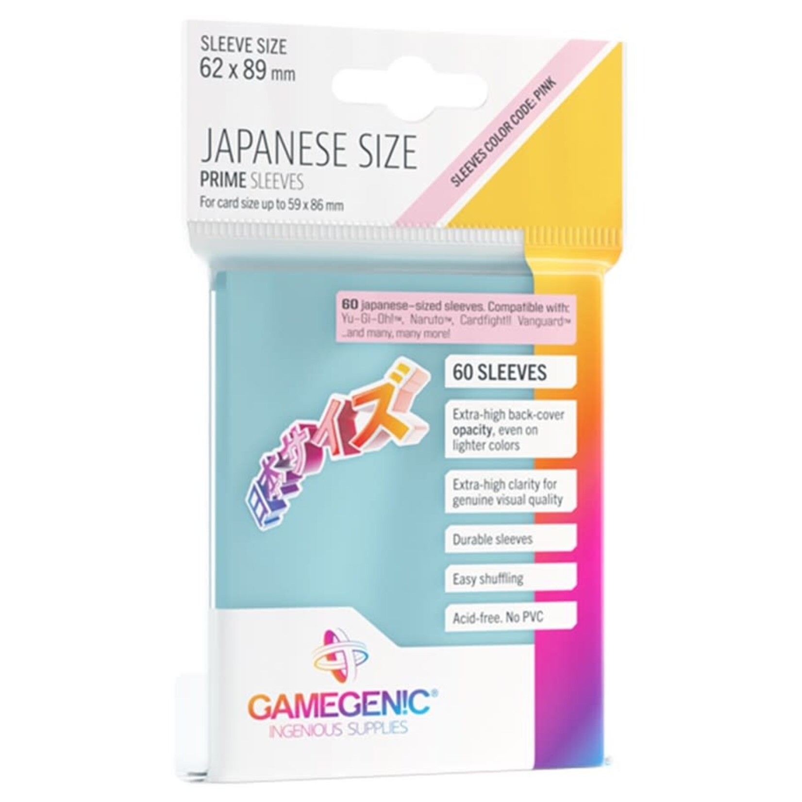 Gamegenic Gamegenic Clear Japanese Size Prime Sleeves (60) 62x89mm