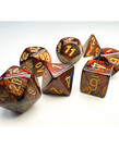 Chessex Chessex Miniature Polyhedral Scarab Blue Blood with Gold (7) Set Chessex Chessex Miniature Polyhedral Scarab Blue Blood with Gold (7) Set
