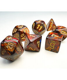 Chessex Chessex Miniature Polyhedral Scarab Blue Blood with Gold (7) Set