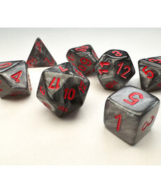 Chessex Chessex Miniature Polyhedral Velvet Black with Red (7) Set