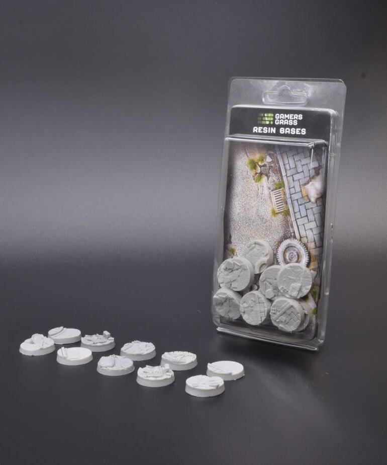GamersGrass Gamers Grass Resin Bases Urban Warfare -  Round 25mm (10)
