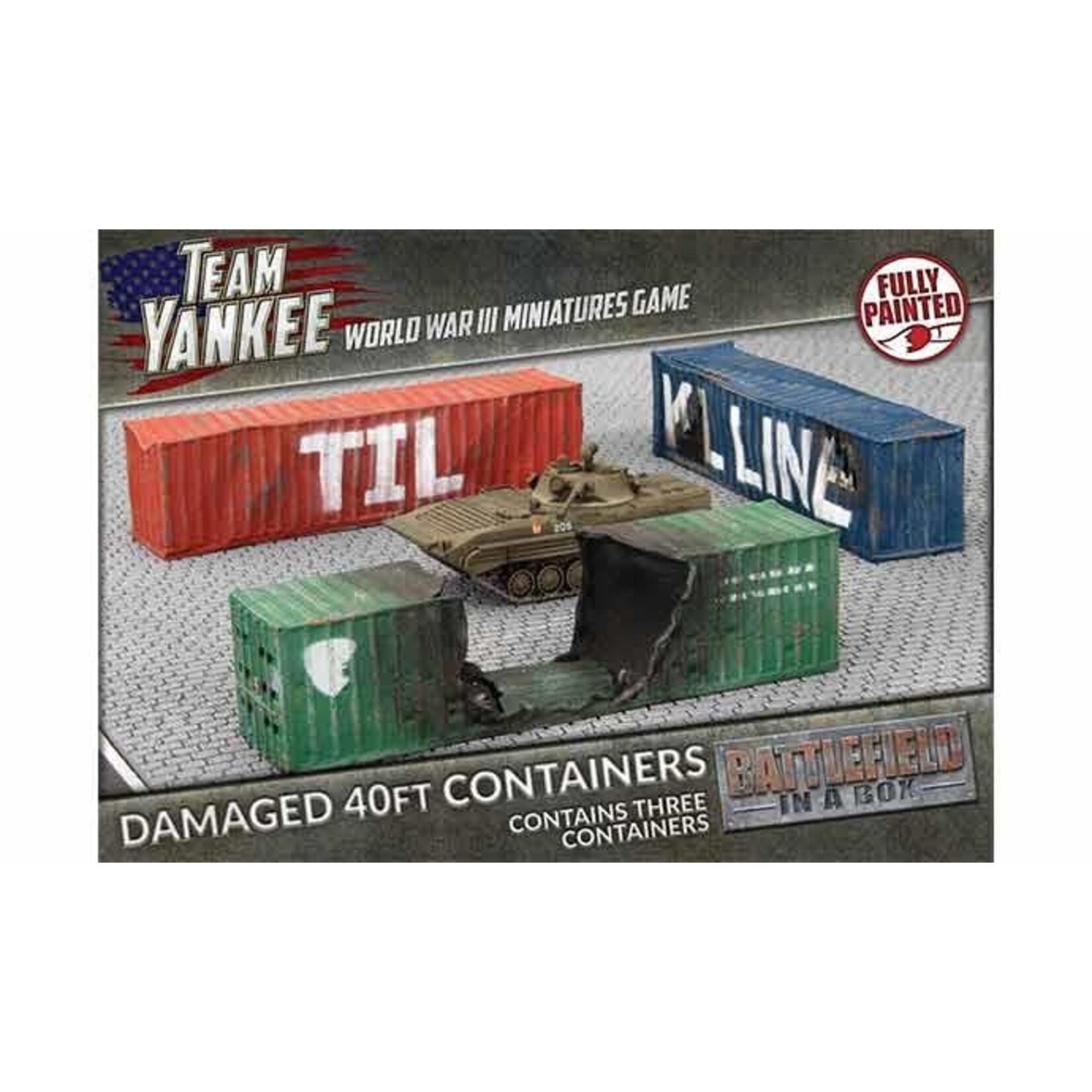 Battlefront Gale Force Nine Flames of War - Battlefield in a Box: Modern: 40' Damaged Shipping Containers
