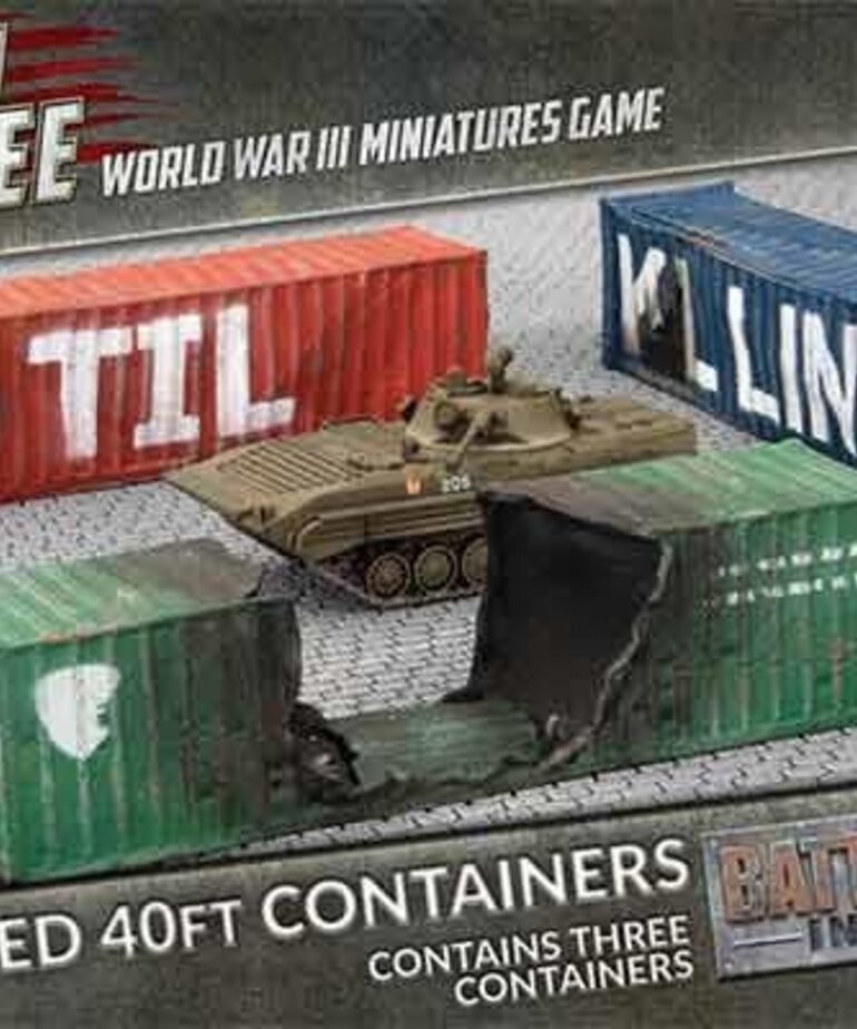 Battlefront Gale Force Nine Flames of War - Battlefield in a Box: Modern: 40' Damaged Shipping Containers