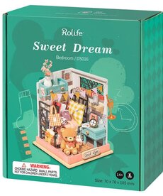 Robotime Rolife DIY Miniature Dollhouse Kit: Sweet Dream Bedroom