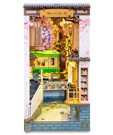 Robotime Rolife DIY Miniature Dollhouse Kit: Sakura Tram