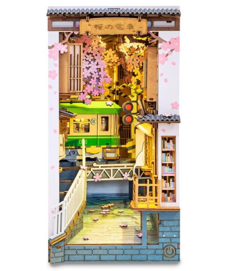 Robotime Rolife DIY Miniature Dollhouse Kit: Sakura Tram