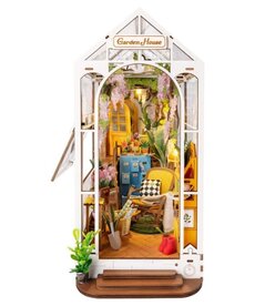 Robotime Rolife DIY Miniature Dollhouse Kit: Garden Flower House Book Nook