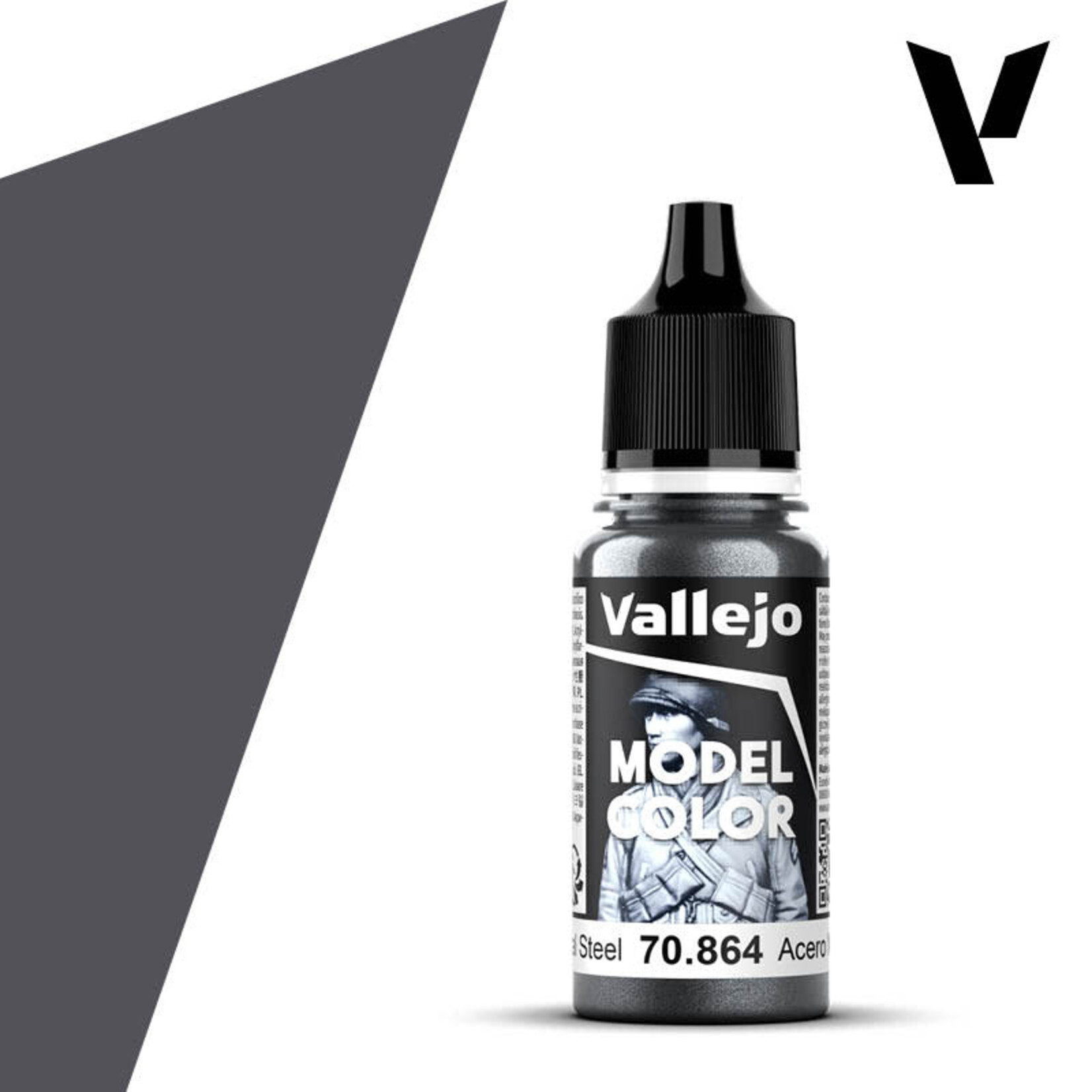 Vallejo Vallejo Model Color 70.864 Natural Steel 18ml
