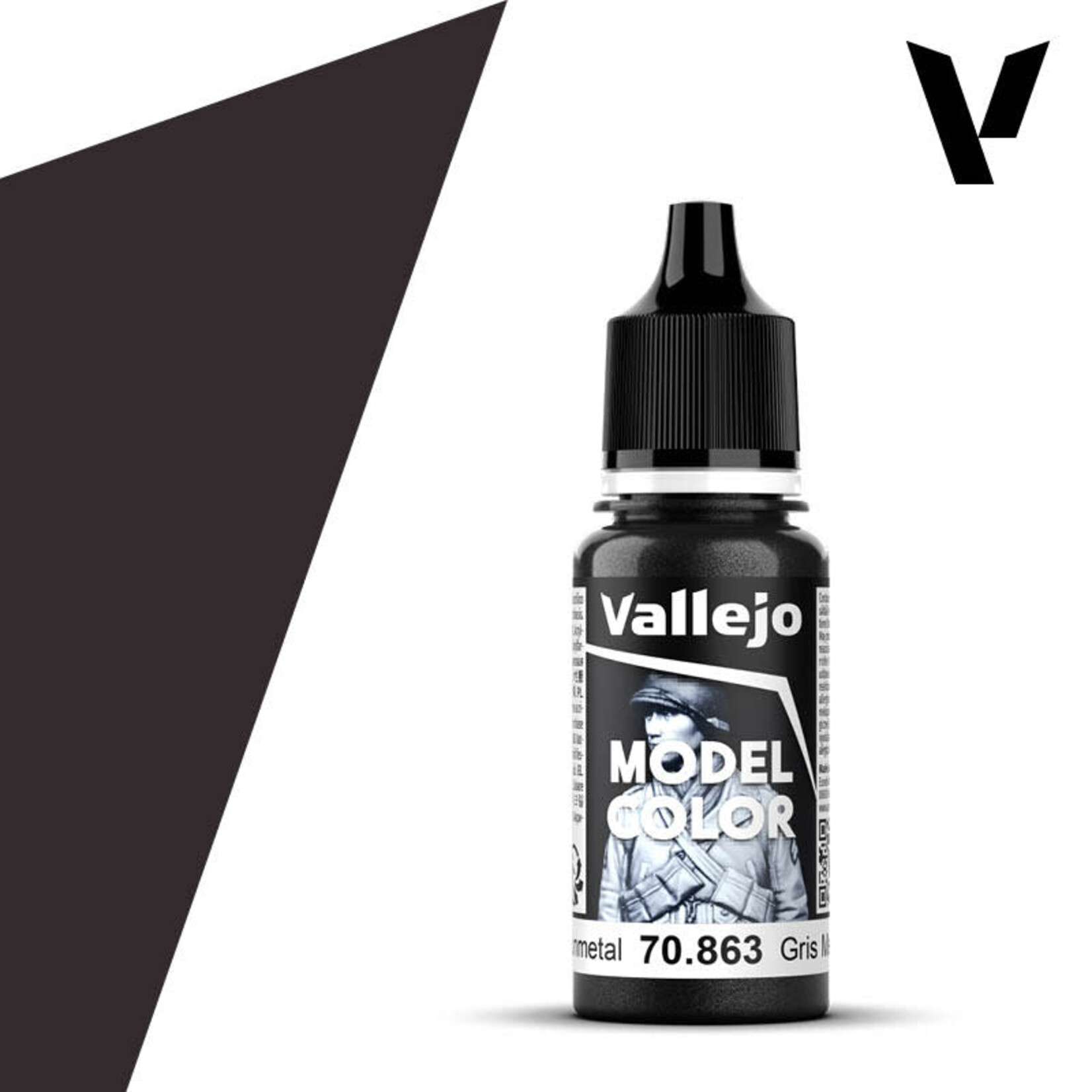 Vallejo Vallejo Model Color 70.863 Gunmetal Grey 18ml
