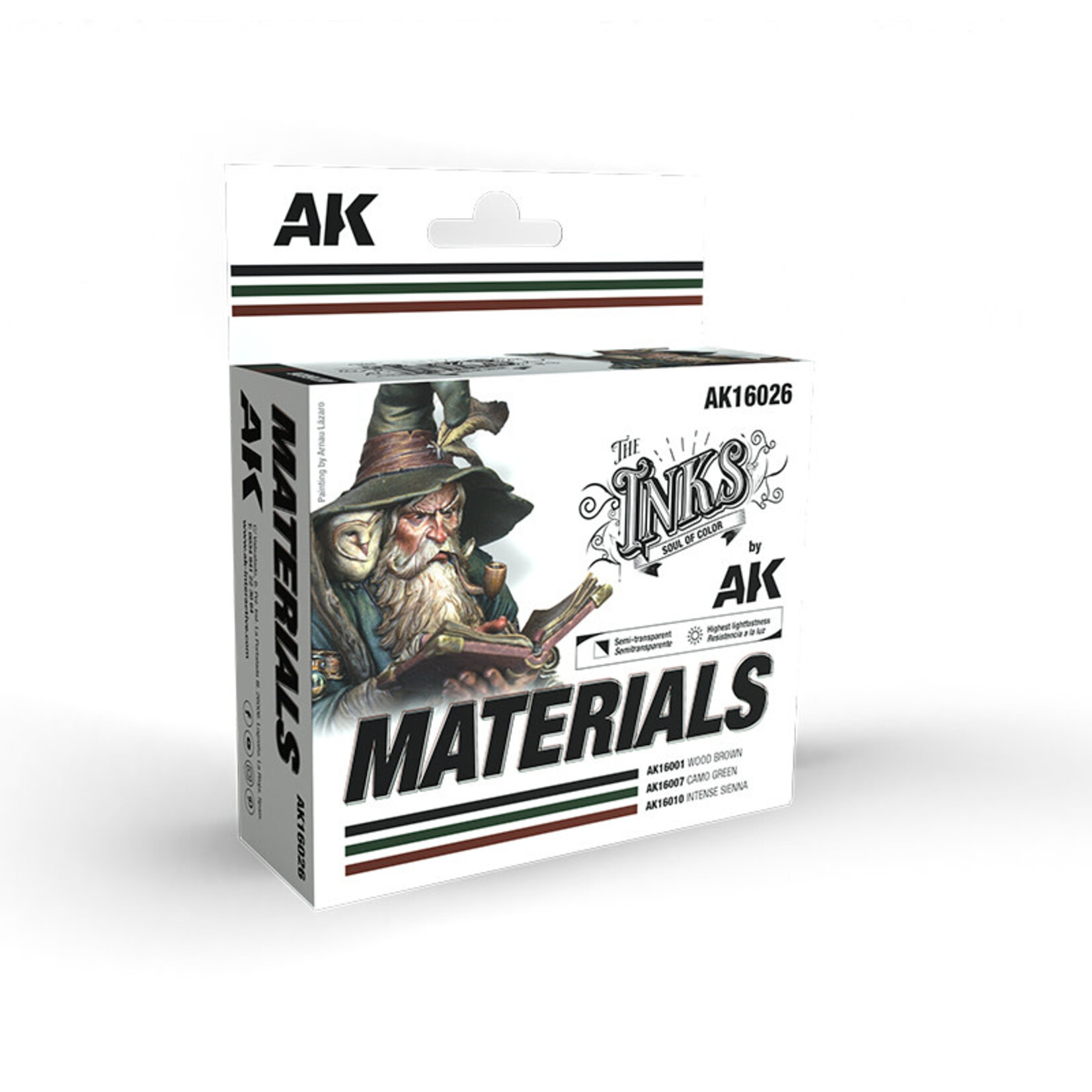 AK Interactive AK16026 The Inks: Materials (3) Set