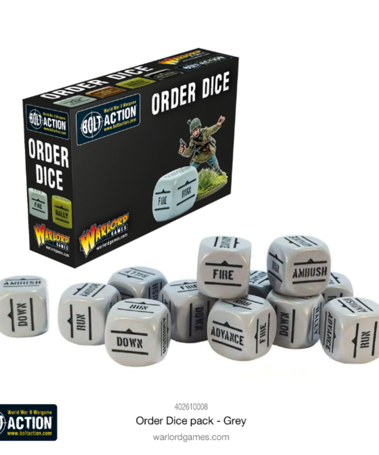 Warlord Games Bolt Action Orders Dice Grey