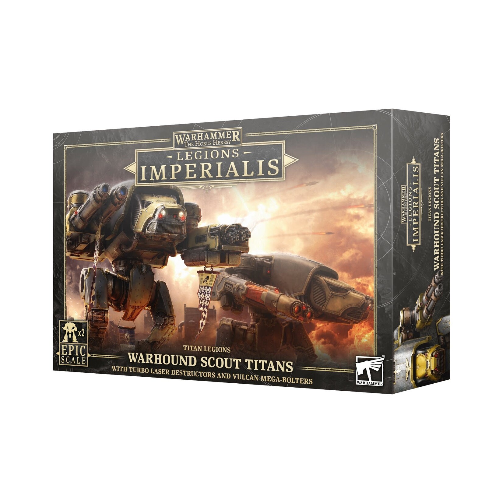 Horus Heresy Legions Imperialis: Warhound Scout Titans With Turbo Laser Destructors and Vulcan Mega-Bolters ( Epic )
