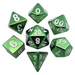 Metallic Dice Games MDG Poly Dice 16mm Metal Green Painted (7) Set