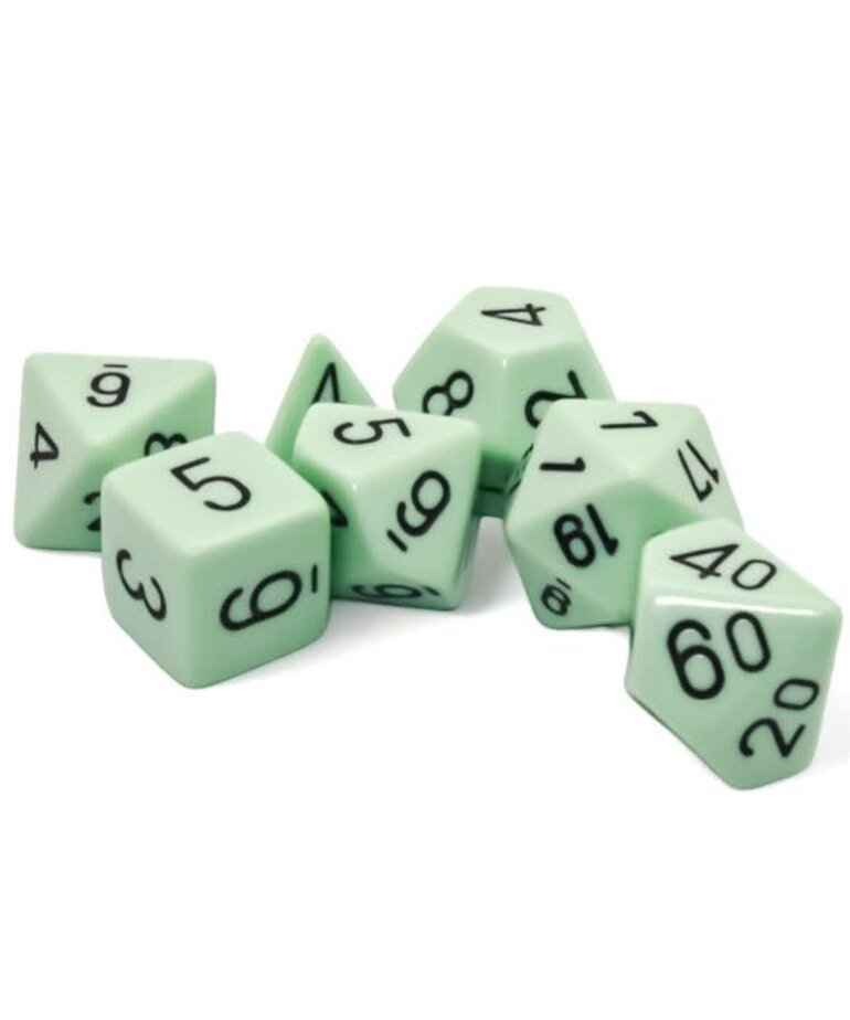 Chessex Chessex Polyhedral Opaque Pastel Green With Black (7) Set