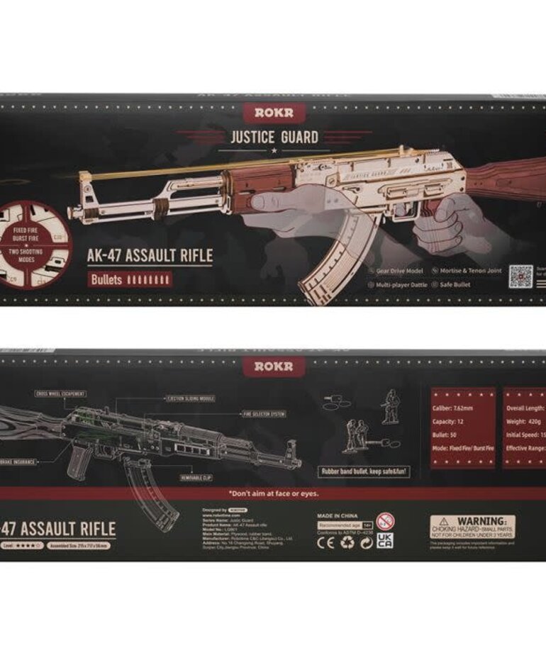 Robotime AK-47 Assault Rifle Rubber Band Gun
