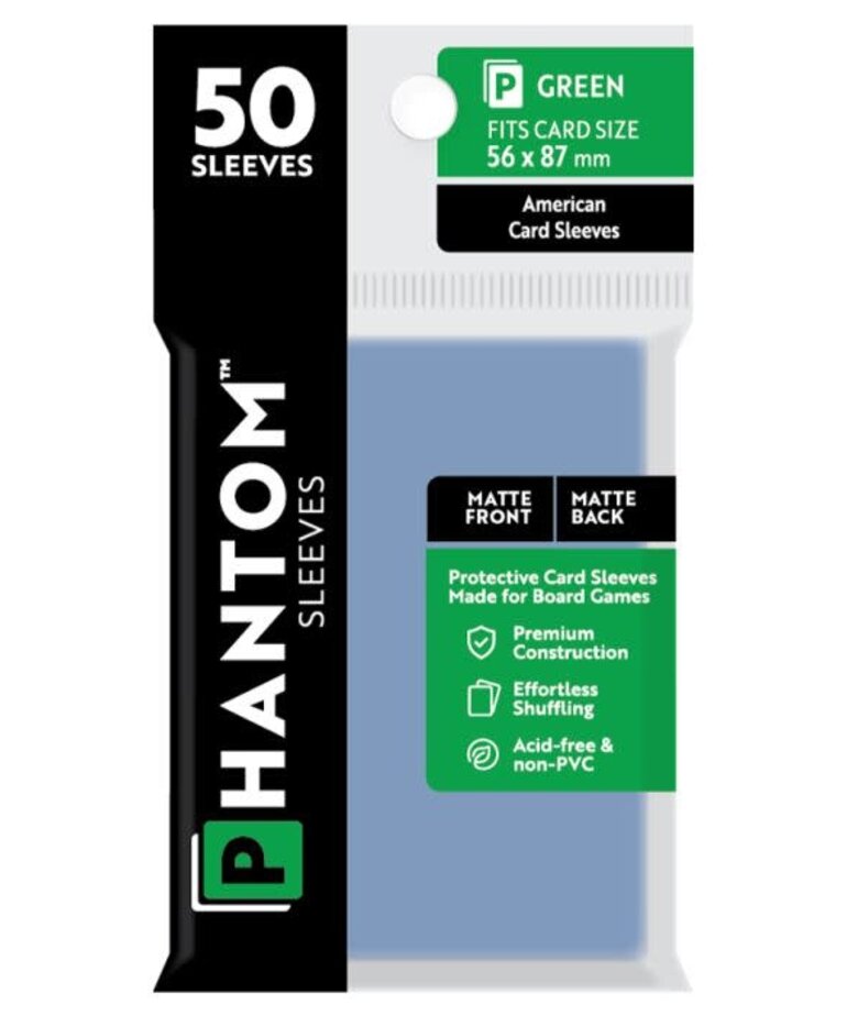 Capstone Games Phantom American Card Sleeves 56x87mm (50) Pack (Green)