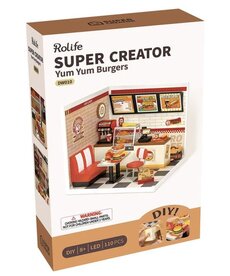 Robotime Rolife DIY Miniature Dollhouse Kit: Yum Yum Burgers