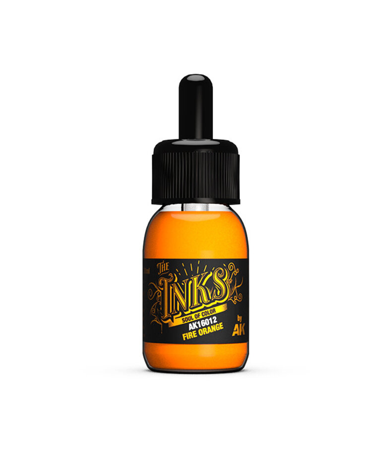 AK Interactive AK16012 The Inks: Fire Orange (30ml)