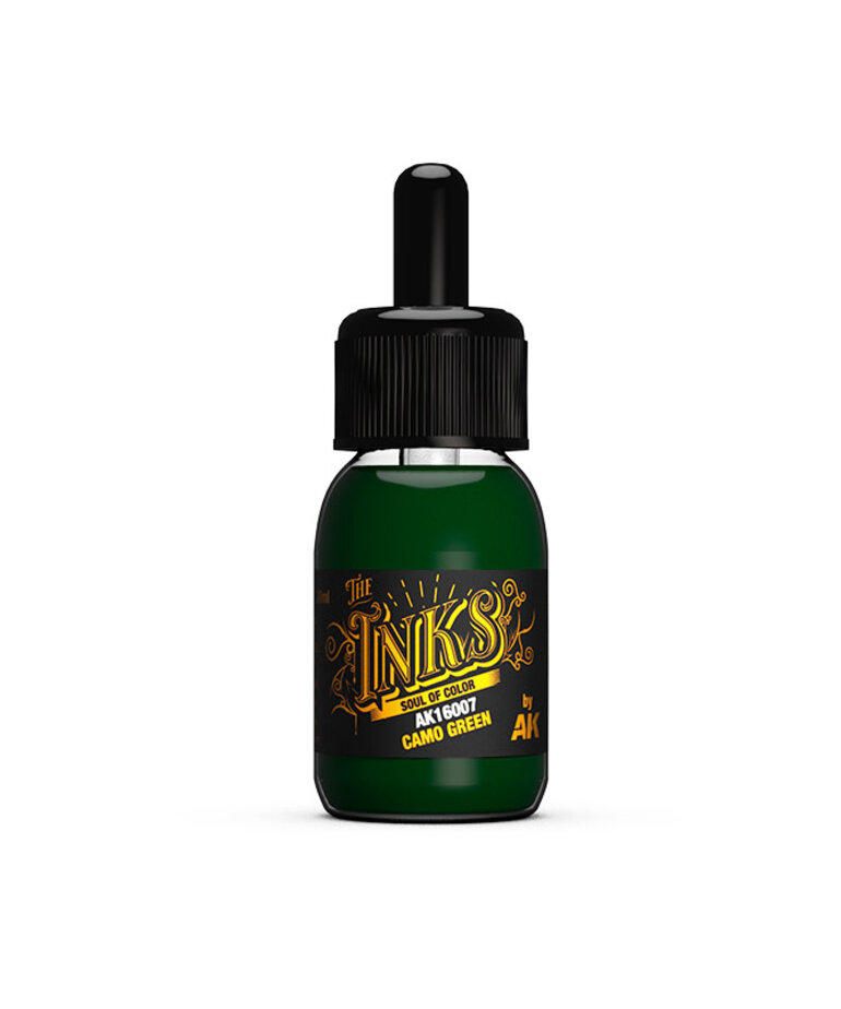 AK Interactive AK16007 The Inks: Camo Green (30ml)