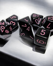 Chessex Chessex Polyhedral Opaque Black with Pink (7) Set
