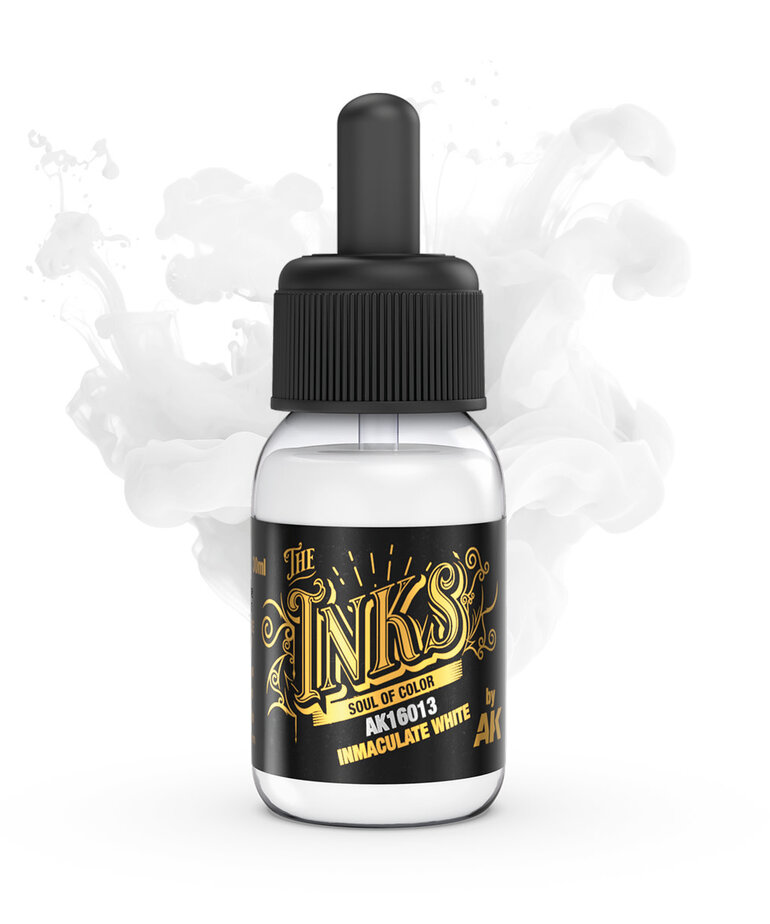 AK Interactive AK16013 The Inks: Immaculate White (30ml)