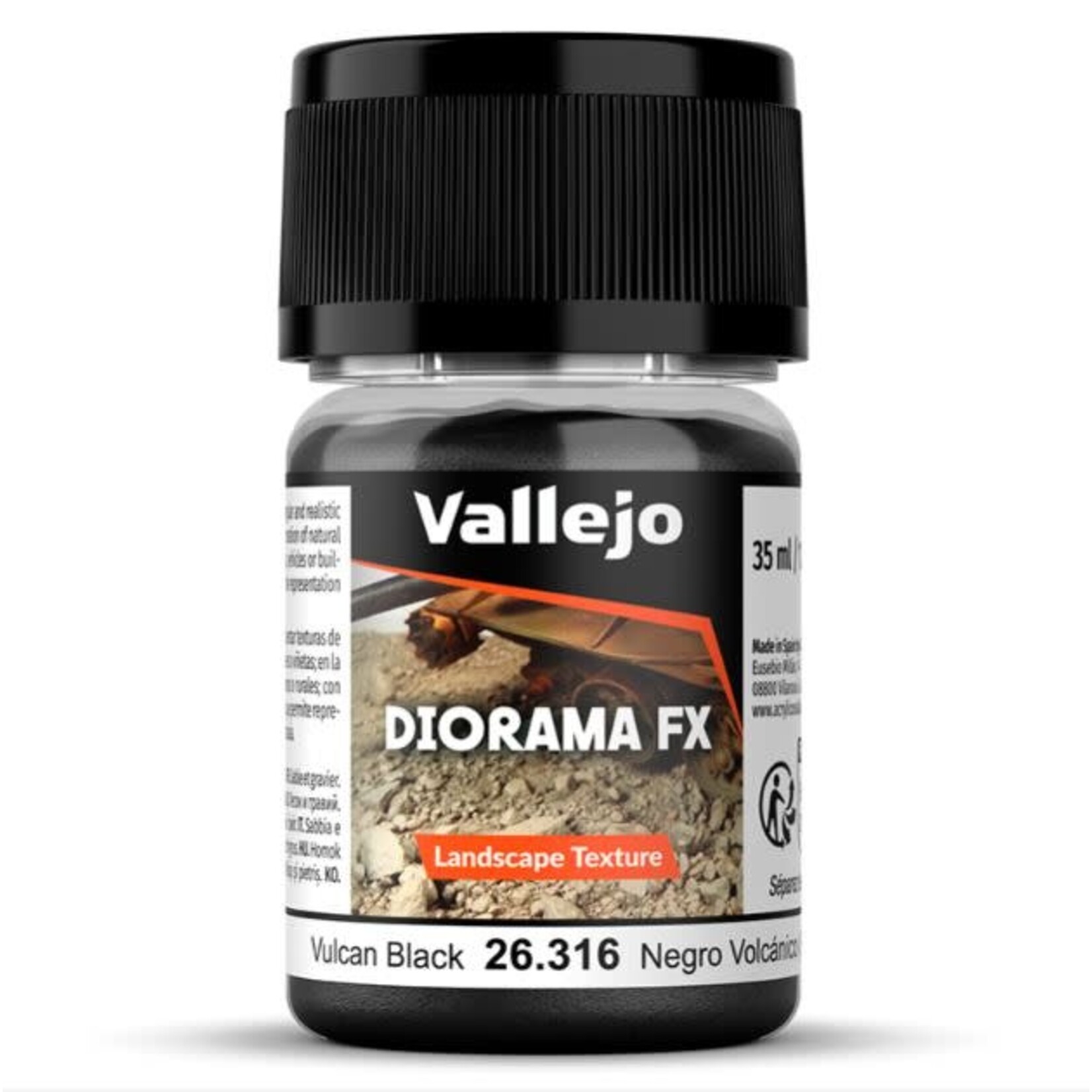 Vallejo Vallejo Diorama FX: Vulcan Black .1-.6mm (60g)