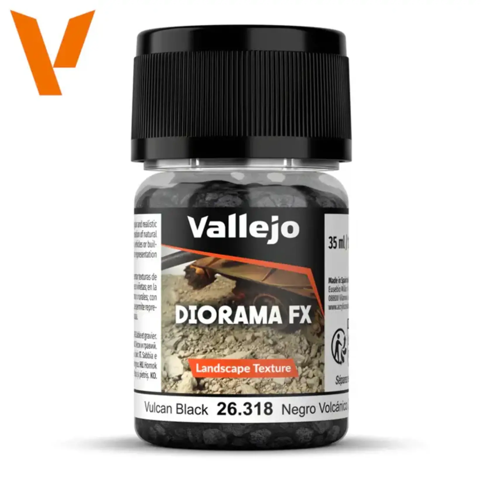 Vallejo Vallejo Diorama FX: Vulcan Black 2-5mm (60g)