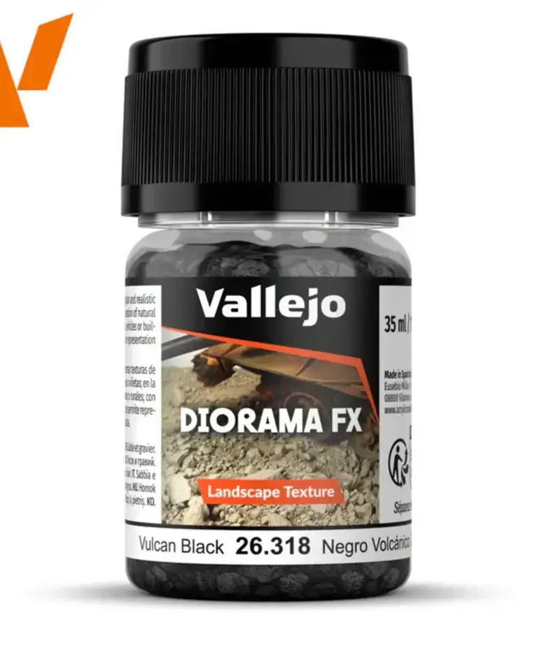 Vallejo Vallejo Diorama FX: Vulcan Black 2-5mm (60g)