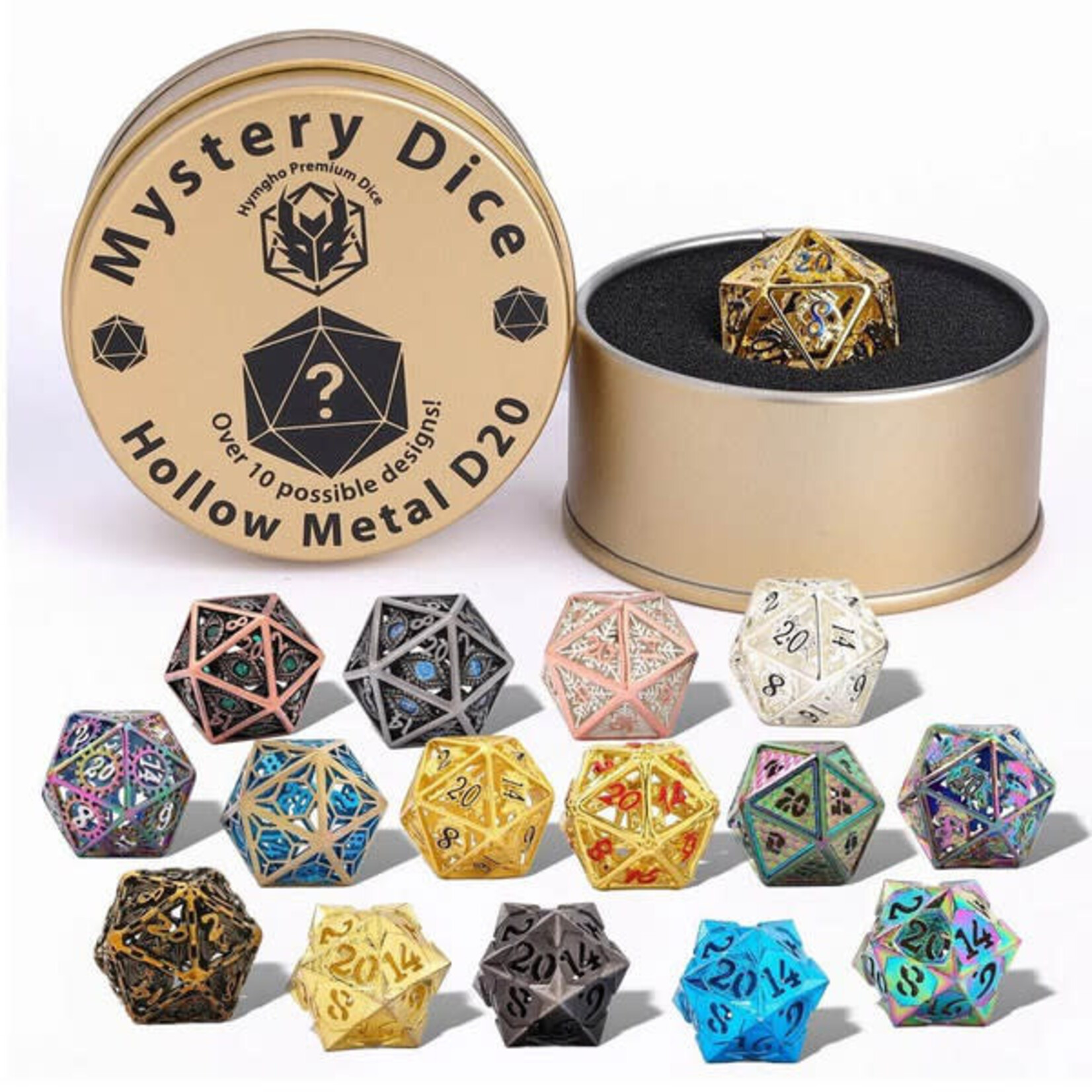 Hymgho Premium Gaming Hymgho d20 Quest's Reward Mystery Hollow Metal