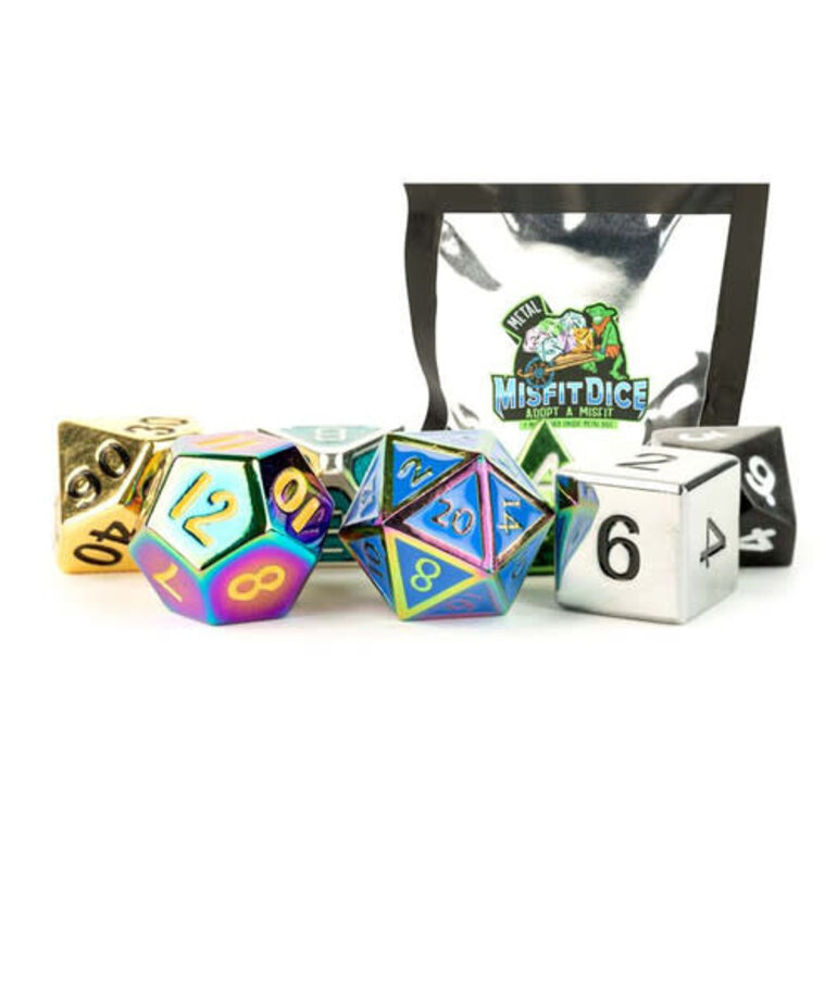 Metallic Dice Games MDG Fanroll Mystery Misfit: Metal Polyhedral Dice Set