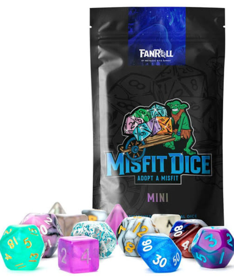 Metallic Dice Games MDG Fanroll Mystery Misfit: Mini Polyhedral Dice Set (2 pack)