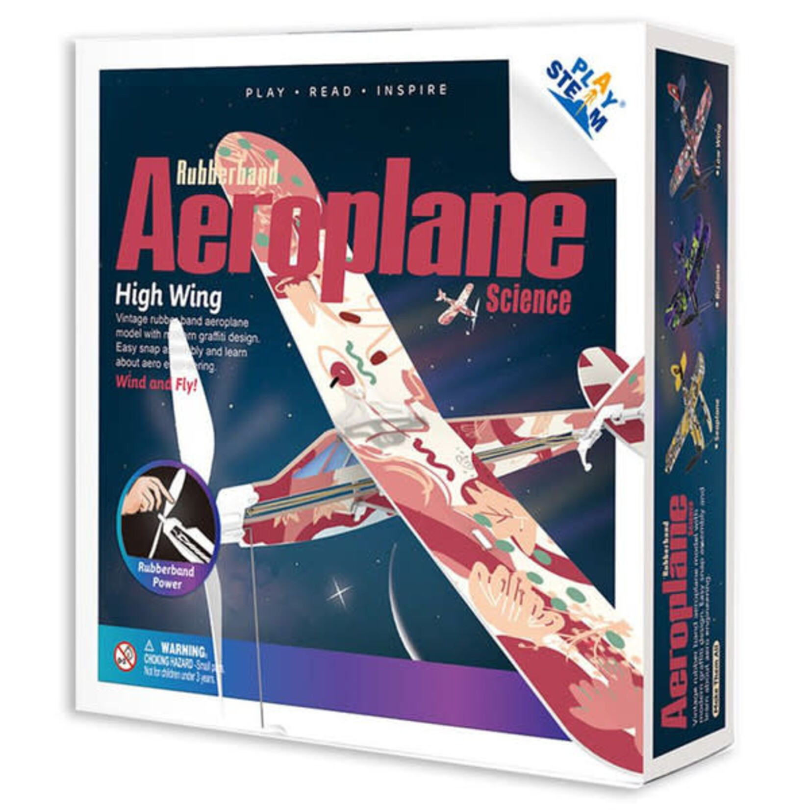 PlaySTEM Rubber Band Airplane Science - High Wing