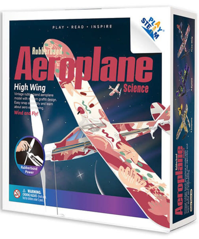 PlaySTEM Rubber Band Airplane Science - High Wing