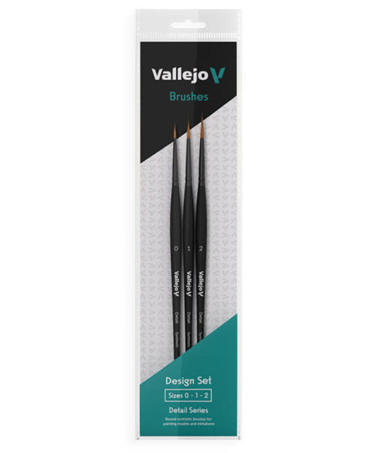 Vallejo Vallejo Brush Set: Design: Synthetic fibers (Sizes 0, 1 & 2)