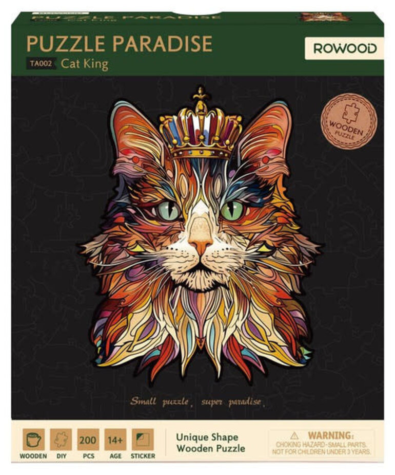Robotime Roelife DIY Puzzle: Wooden: Cat King 200 piece