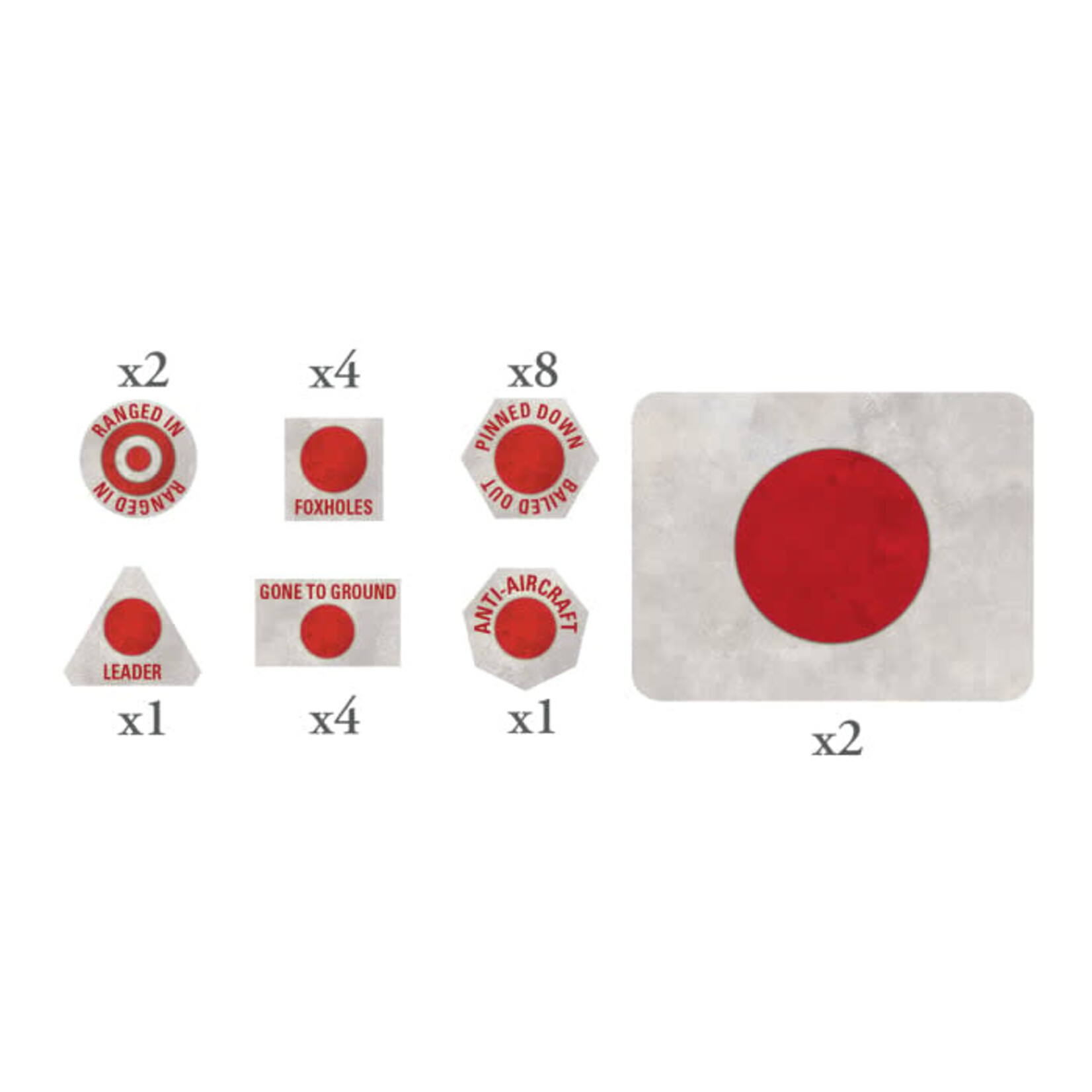 Flames of War Flames Of War: Japanese MW Tokens (x20) and Objectives (x2)