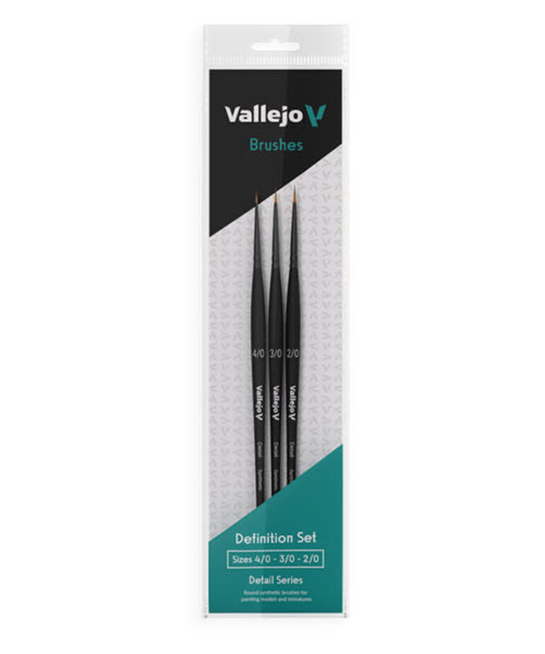Vallejo Vallejo Brush: Brush Set: Definition: Synthetic fibers (Sizes 4/0, 3/0 & 2/0)