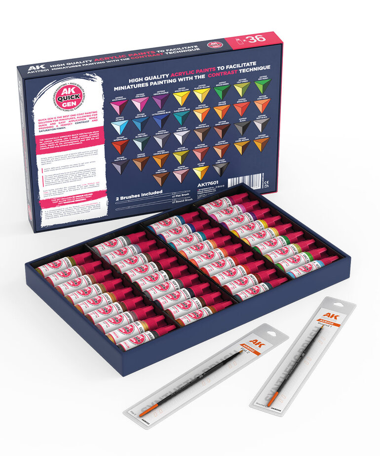 AK Interactive AK Interactive Quick Gen - Quick Paint Set 36 Colors (38) Set