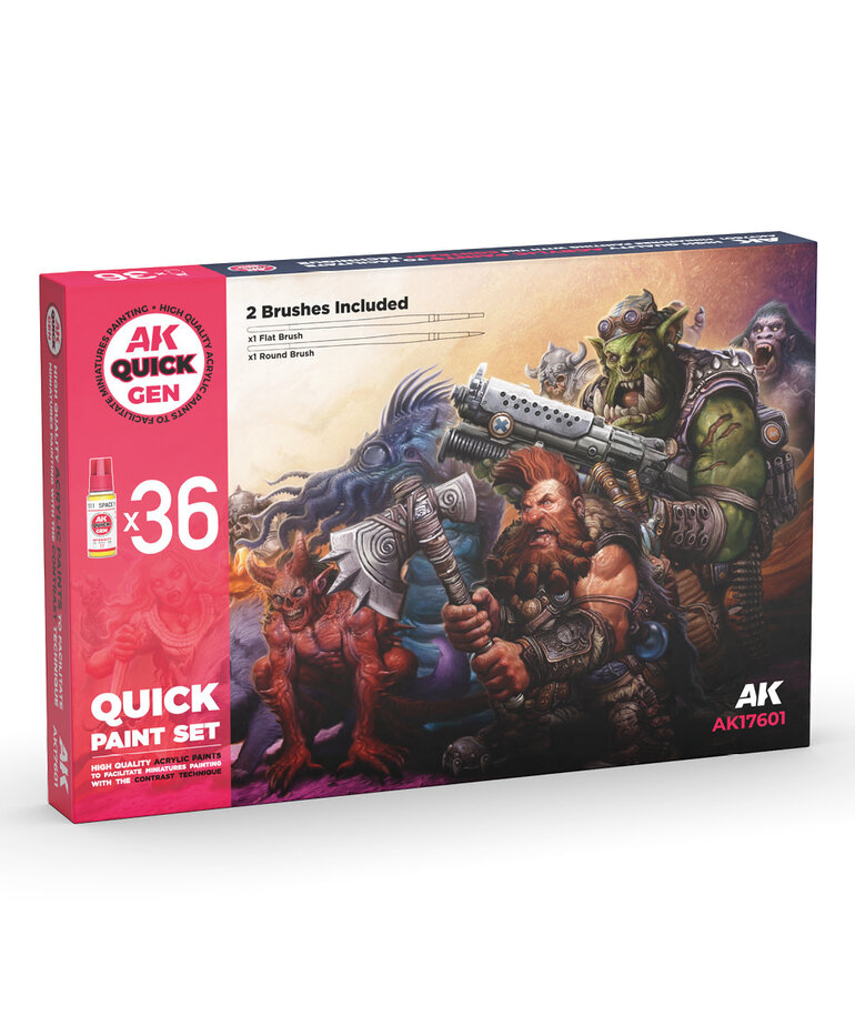 AK Interactive AK Interactive Quick Gen - Quick Paint Set 36 Colors (38) Set