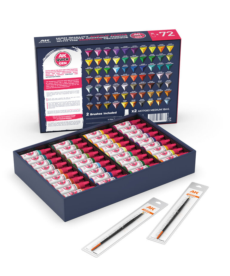 AK Interactive AK Interactive Quick Gen - Quick Paint Set 72 Colors (74) Set