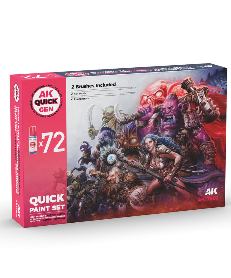 AK Interactive AK Interactive Quick Gen - Quick Paint Set 72 Colors (74) Set