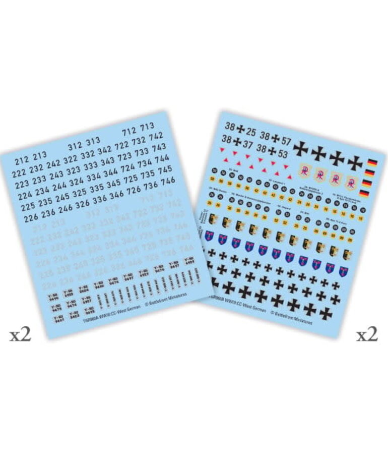 Team Yankee WW3: Checkpoint Charlie: West German Decals (x4 decal sheets)