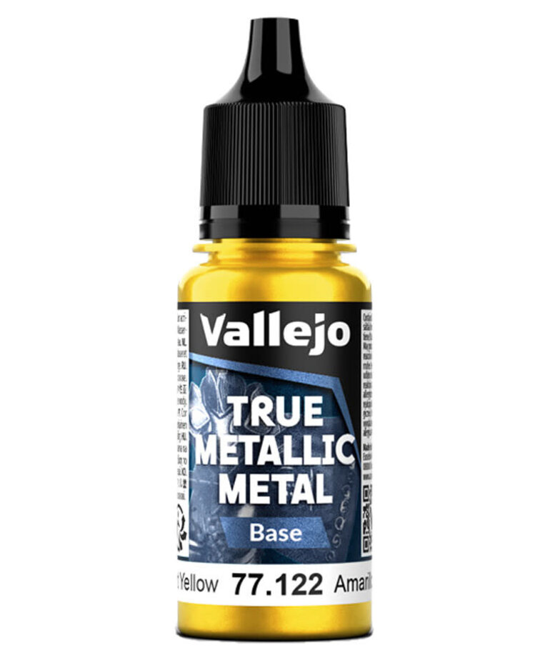 Vallejo Vallejo True Metallic Metal Base 77.122 Radiant Yellow 18ml