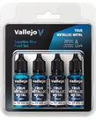 Vallejo Vallejo True Metallic Metal Sapphire Blue Color Set (4)