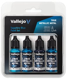 Vallejo Vallejo True Metallic Metal Sapphire Blue Color Set (4)