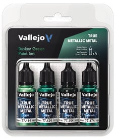 Vallejo Vallejo True Metallic Metal Dusken Green Color Set (4)