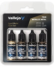 Vallejo Vallejo True Metallic Metal Aged Metal Color Set (4)