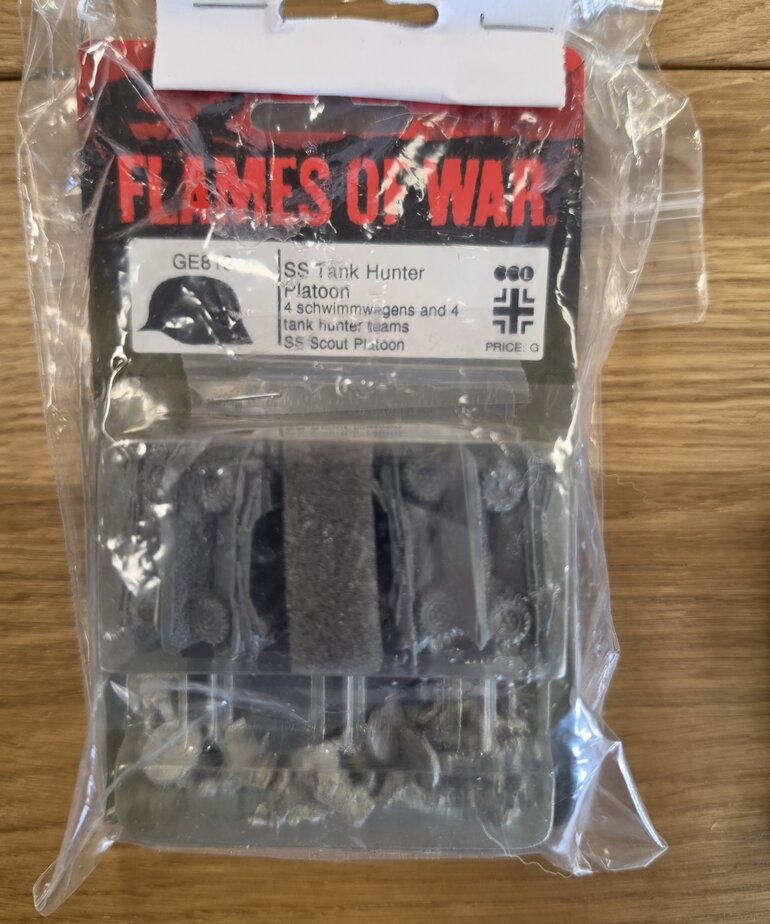 Flames of War NOS: Flames Of War GE819 SS Tank Hunter Platoon 4 Schwimmwagens and 4 tank hunter teams SS Scout Platoon